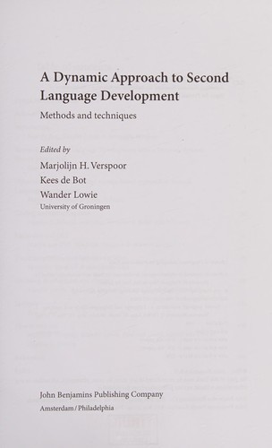 Cover of A dynamic approach to second language development